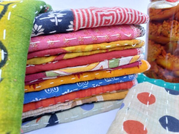Vintage Kantha handmade recycled cotton kitchen towel set of 5 Pcs 