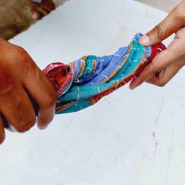 Vintage Kantha handmade recycled cotton kitchen towel set of 5 Pcs  - Image 2