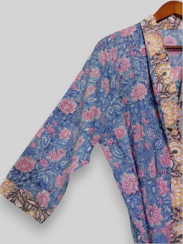 Floral Kimono Bath Robe Cotton Rob - Image 2