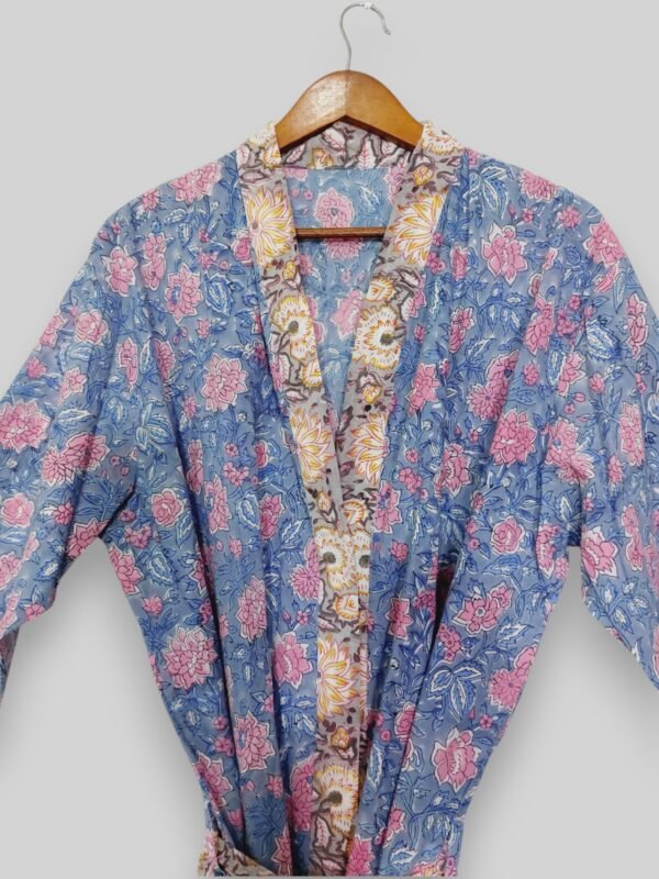 Floral Kimono Bath Robe Cotton Rob