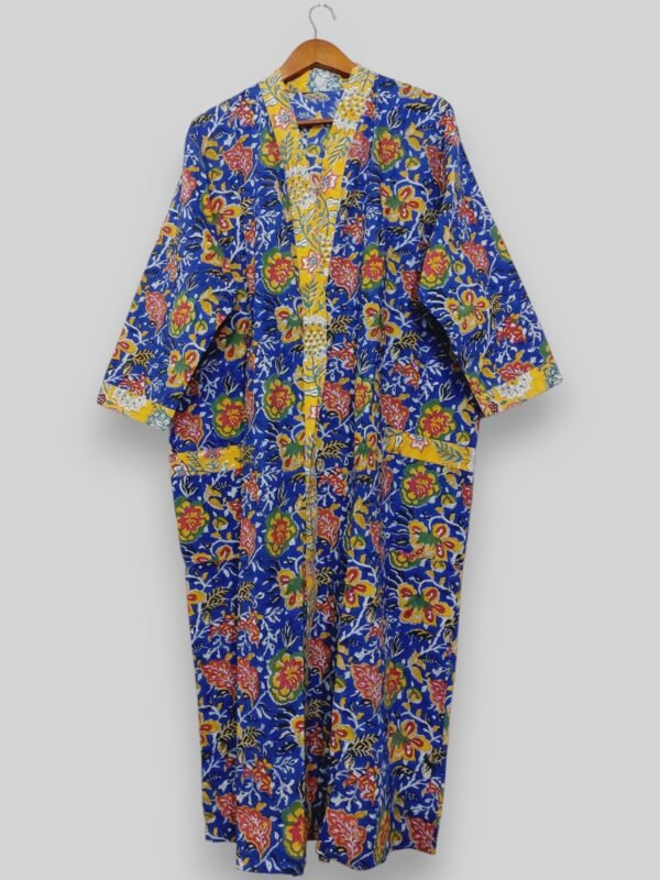 Floral Kimono Bath Robe Cotton Robe - Image 5