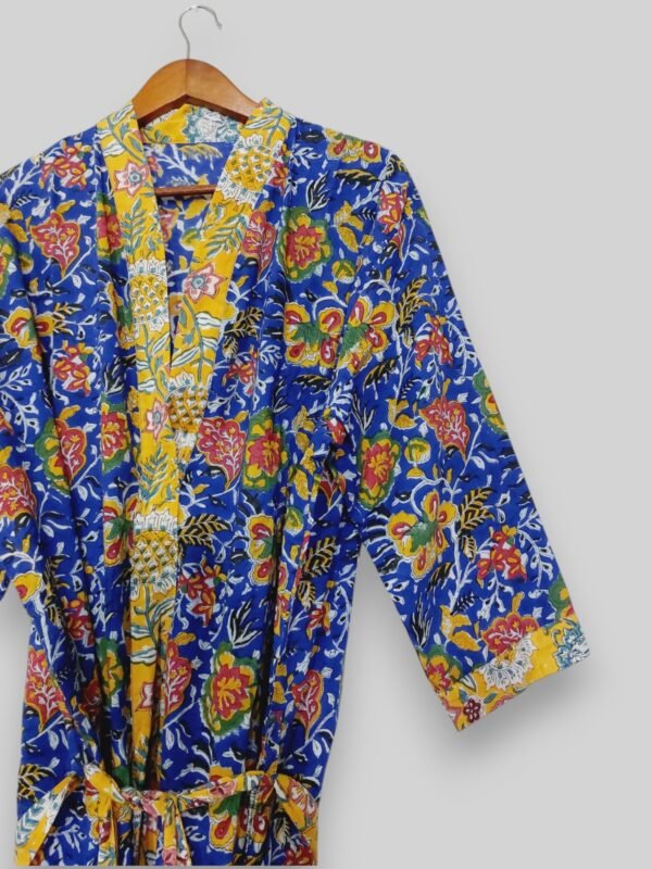 Floral Kimono Bath Robe Cotton Robe - Image 3
