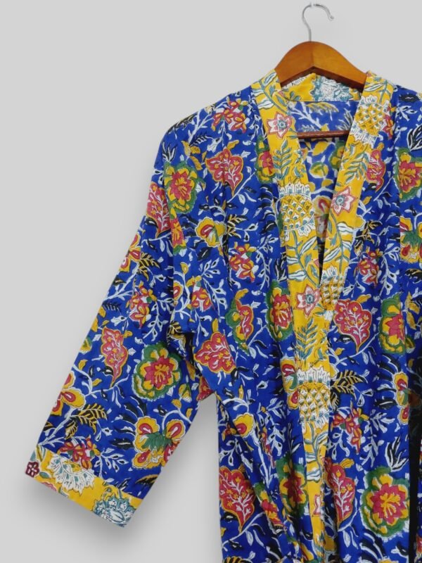 Floral Kimono Bath Robe Cotton Robe - Image 2