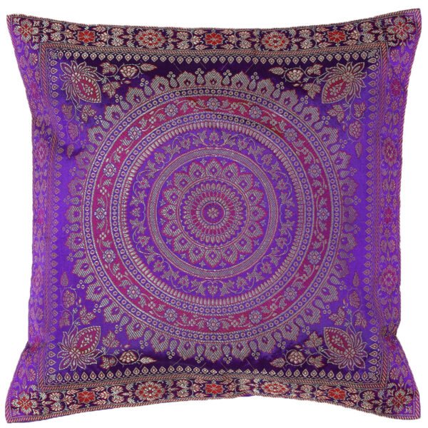Brocade Silk Cushion Cover Indian Handmade - Image 4