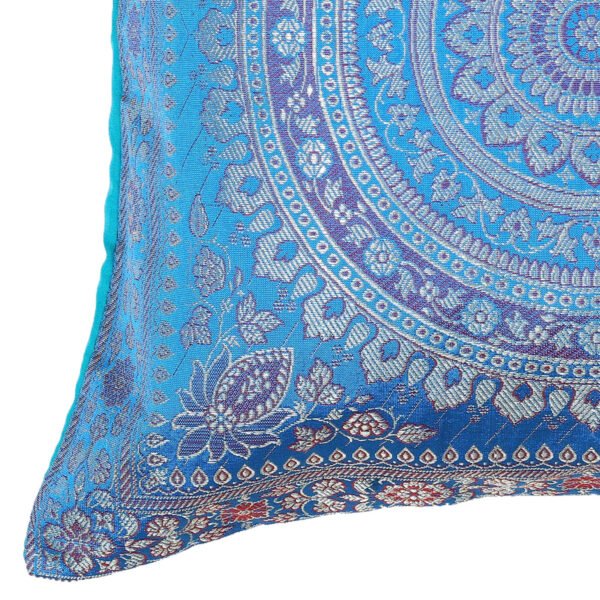 Brocade Silk Cushion Cover Indian Handmade Square Home Decor Banarasi Faux Mandala Embroidered Cushion Throw Ethnic Boho (Copy) - Image 2