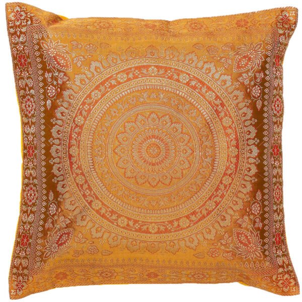 Brocade Silk Cushion Cover Indian Handmade Square Home Decor Banarasi Faux Mandala Embroidered Cushion Throw Ethnic Boho (Copy) (Copy) (Copy) - Image 4