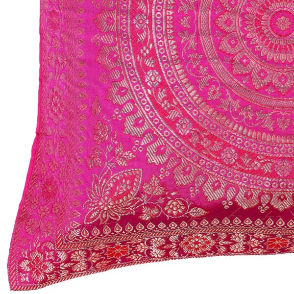 Brocade Silk Cushion Cover Indian Handmade Square Home Decor Banarasi Faux Mandala Embroidered Cushion Throw Ethnic Boho (Copy) - Image 3