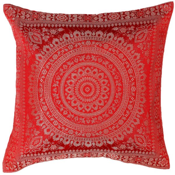 Brocade Silk Cushion Cover Indian Handmade Square Home Decor Banarasi Faux Mandala Embroidered Cushion Throw Ethnic Boho (Copy) (Copy) - Image 4