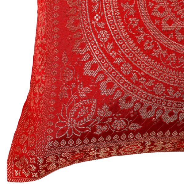 Brocade Silk Cushion Cover Indian Handmade Square Home Decor Banarasi Faux Mandala Embroidered Cushion Throw Ethnic Boho (Copy) (Copy) - Image 3