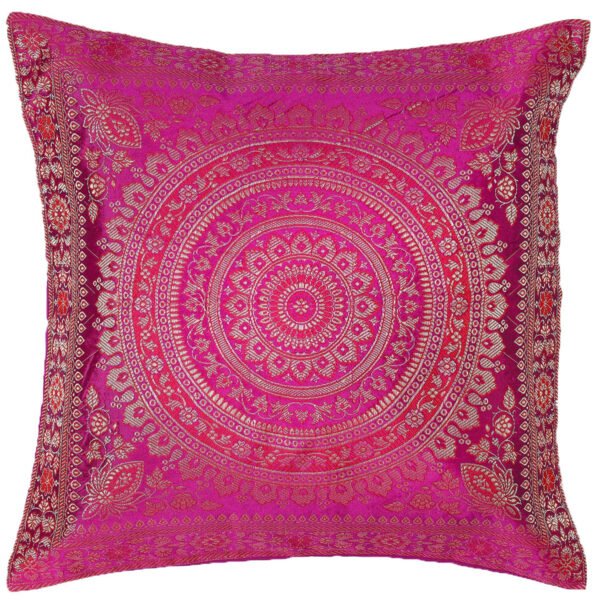Brocade Silk Cushion Cover Indian Handmade - Image 4