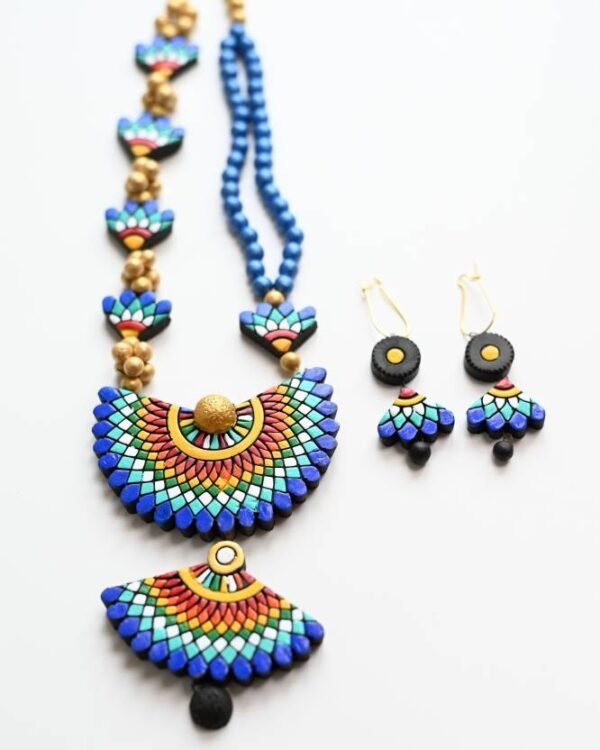 Horizon Blue Clay Temple Necklace - Image 3